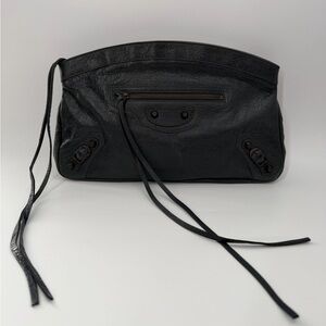 Vintage Balenciaga Giant 12 Premier Lambskin Leather Motorcross Crinkled Clutch
